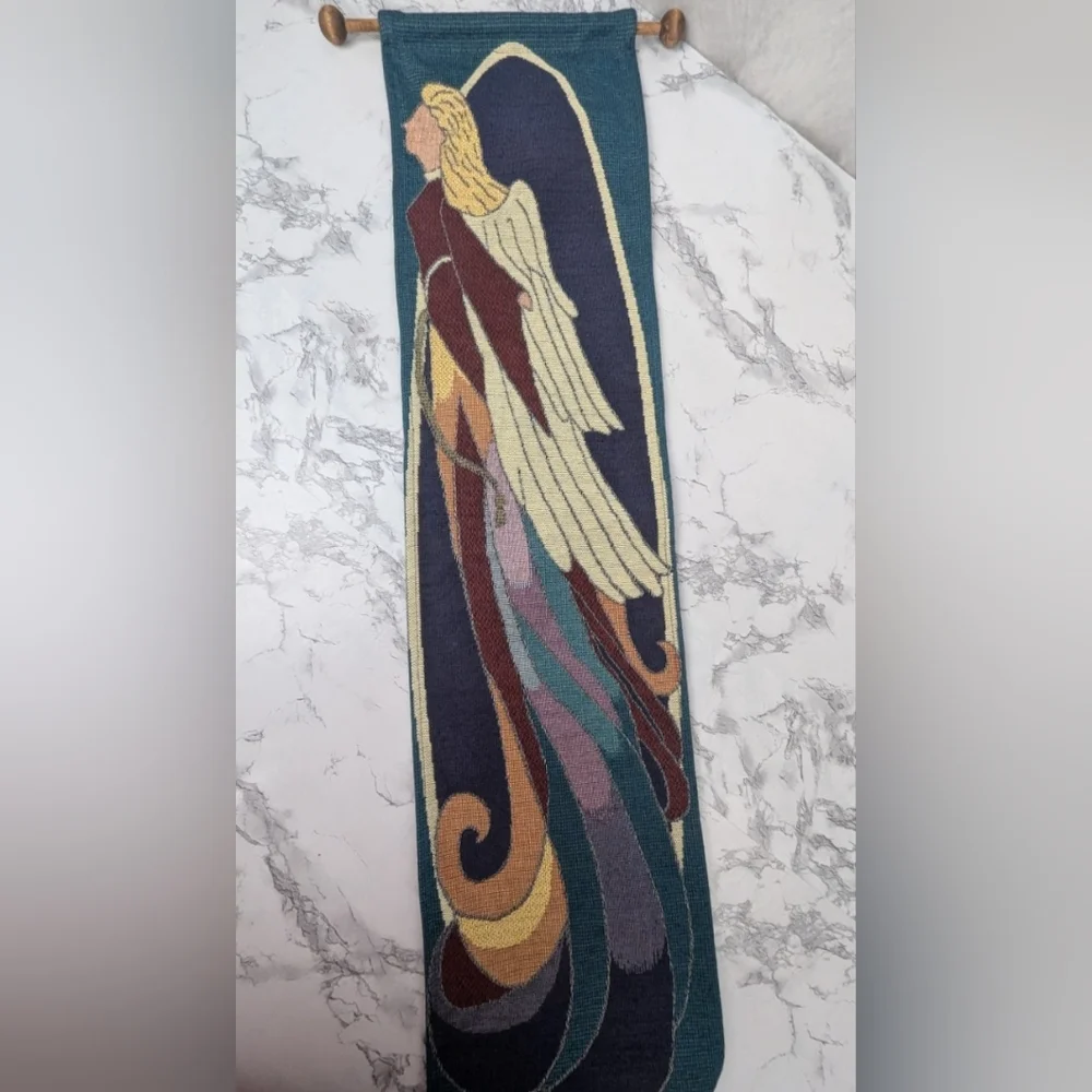 Christmas Around The World Cathedral Angel Tapestry With Dowel
